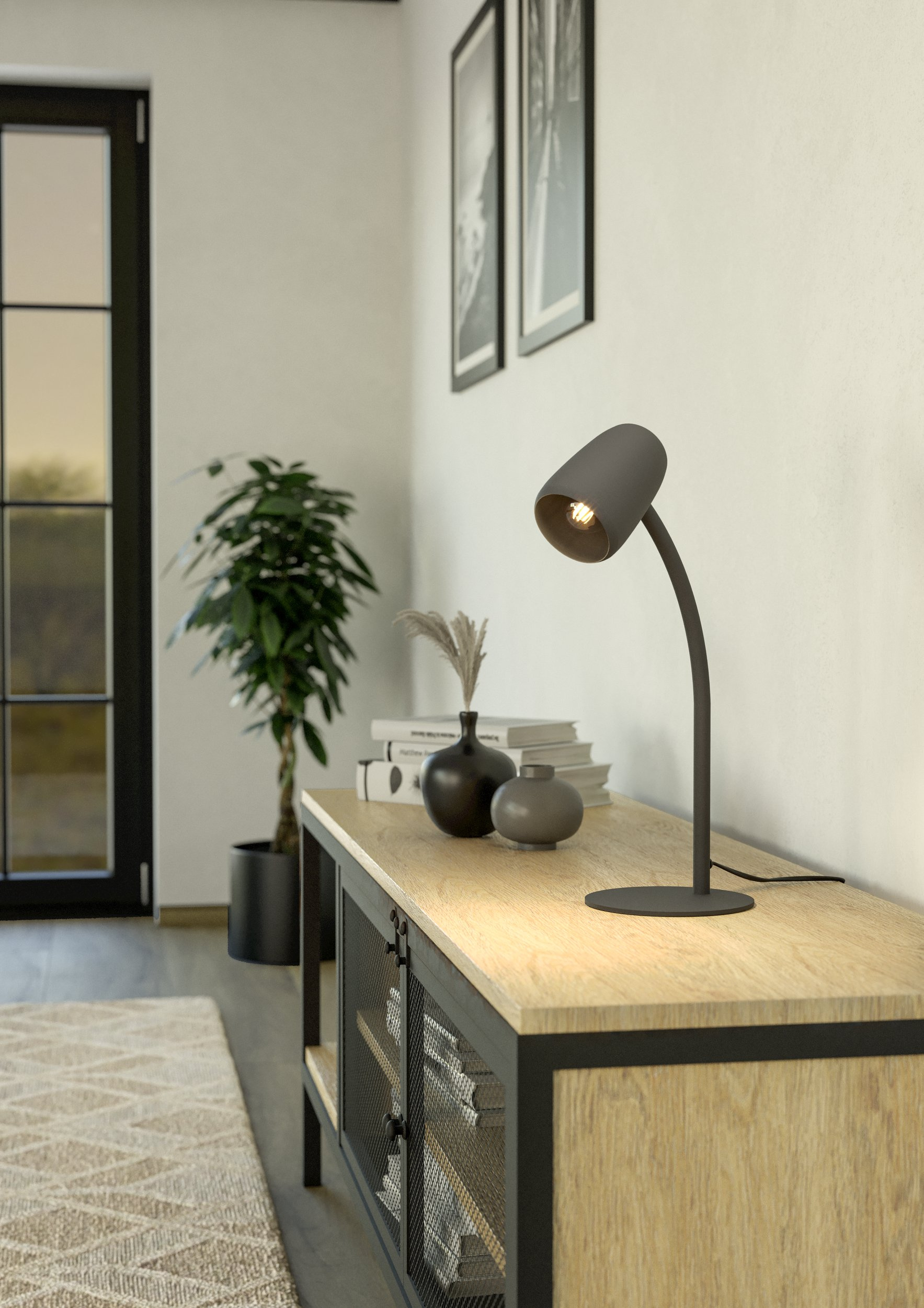 Eglo Carlo lampa biurkowa 1x18 W czarna 901828