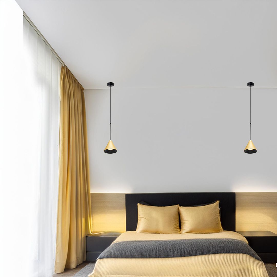 Milagro Cone lampa wisząca 1x10 W czarna-złota ML1124