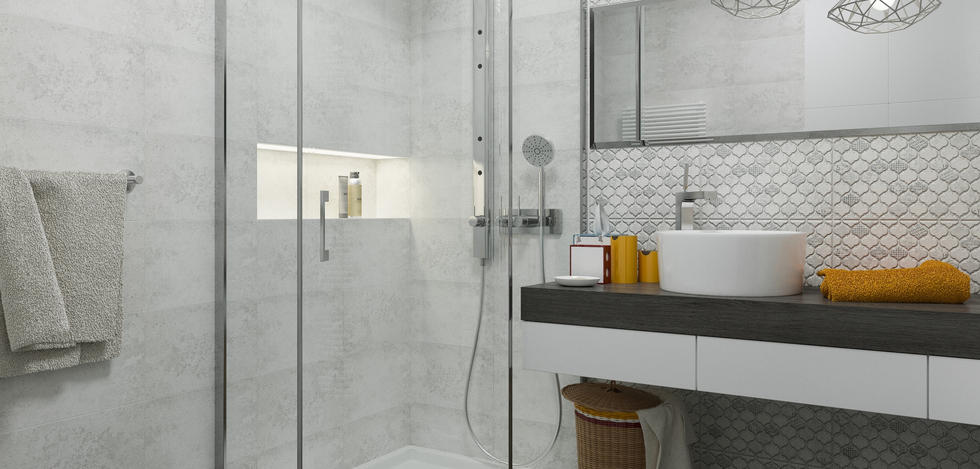 Paradyż Brook płytka ścienna 25x40 cm motyw A szary