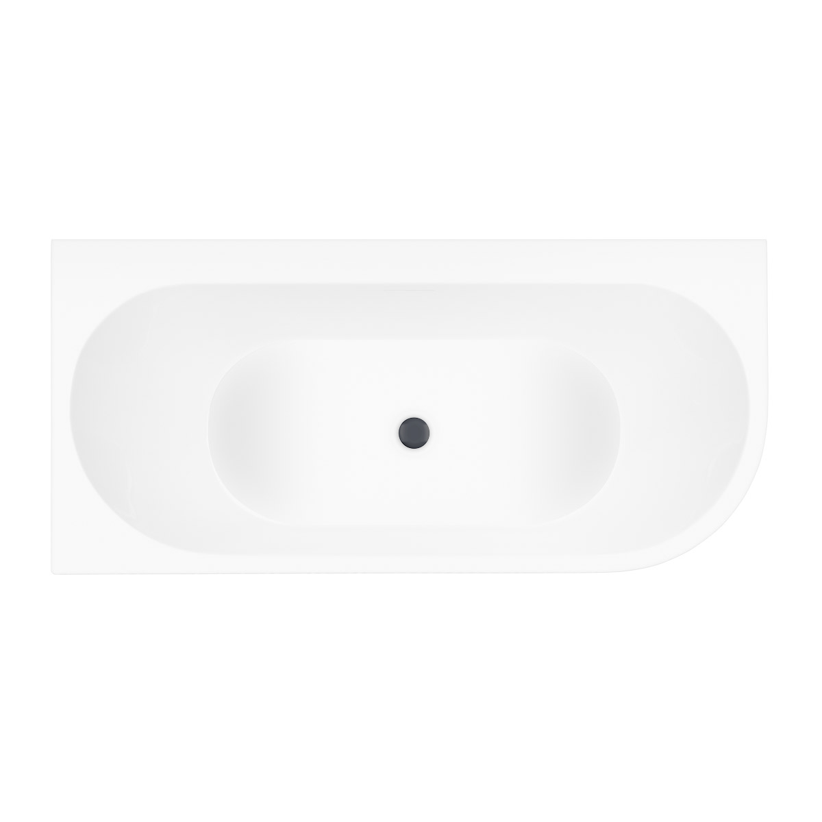 Zestaw Oltens Hulda wanna narożna 160x75 cm z pokrywą korka biały połysk/grafit (11003000, 09002400) - Wysyłka w 24h