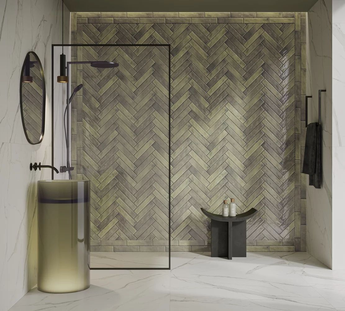 Paradyż Monpelli płytka ścienna 29,8x6,5 cm zielona