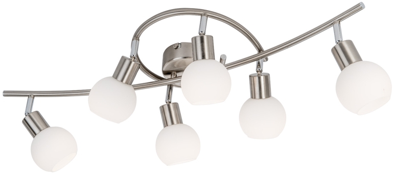 Globo Lighting Loxy lampa wisząca 6x5 W biała-nikiel 671606016X