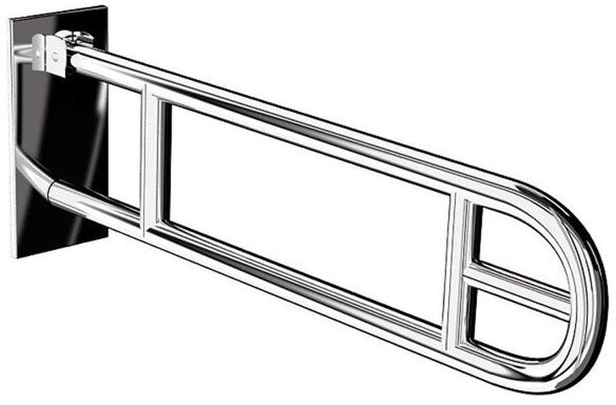Merida poręcz ścienna 60 cm uchylna z uchwytem na papier toaletowy stal polerowana TPC10 - Wysyłka w 24h