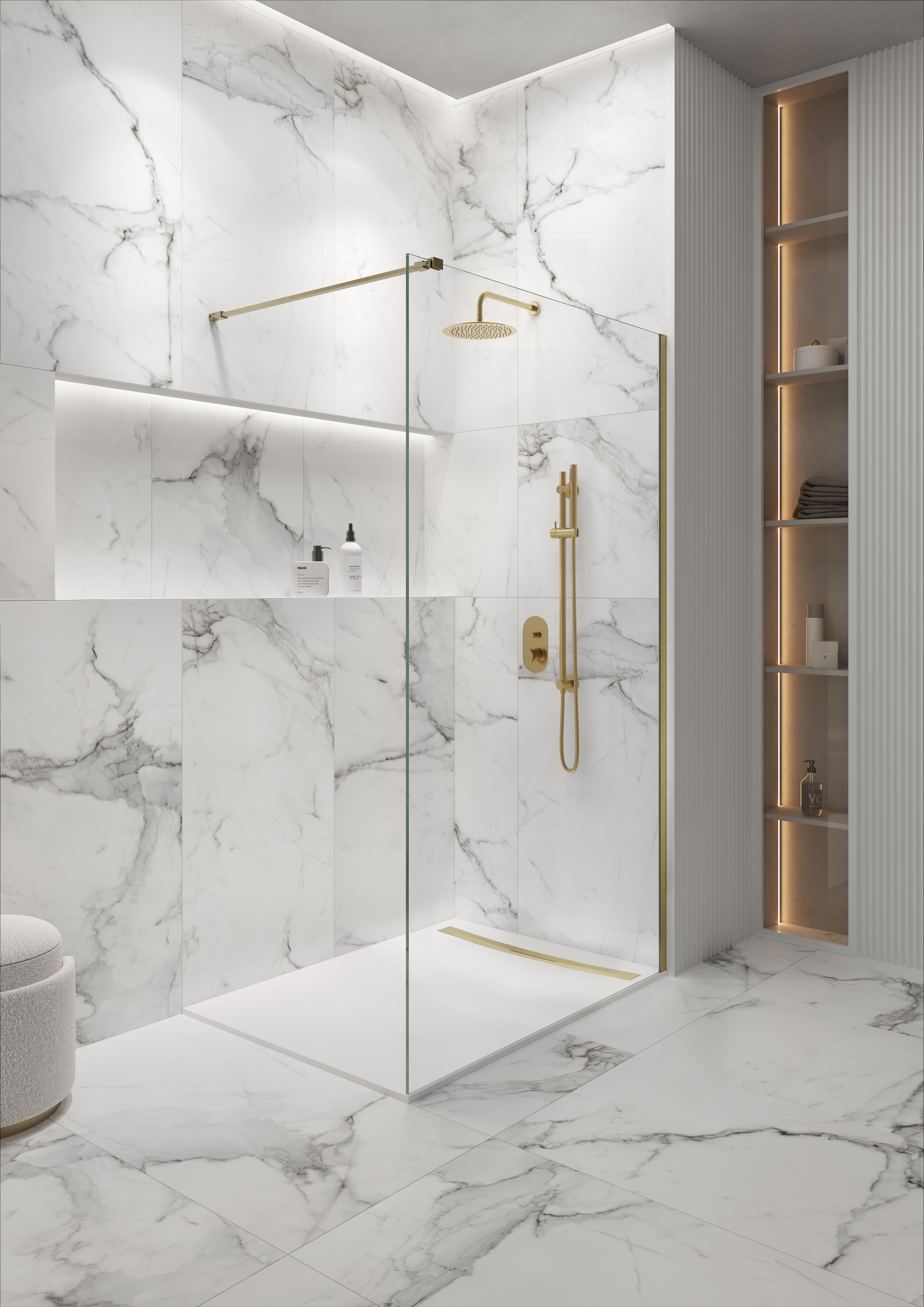 Meissen Keramik Kontra brodzik prostokątny z maskownicą 120x90 cm biały S207-026