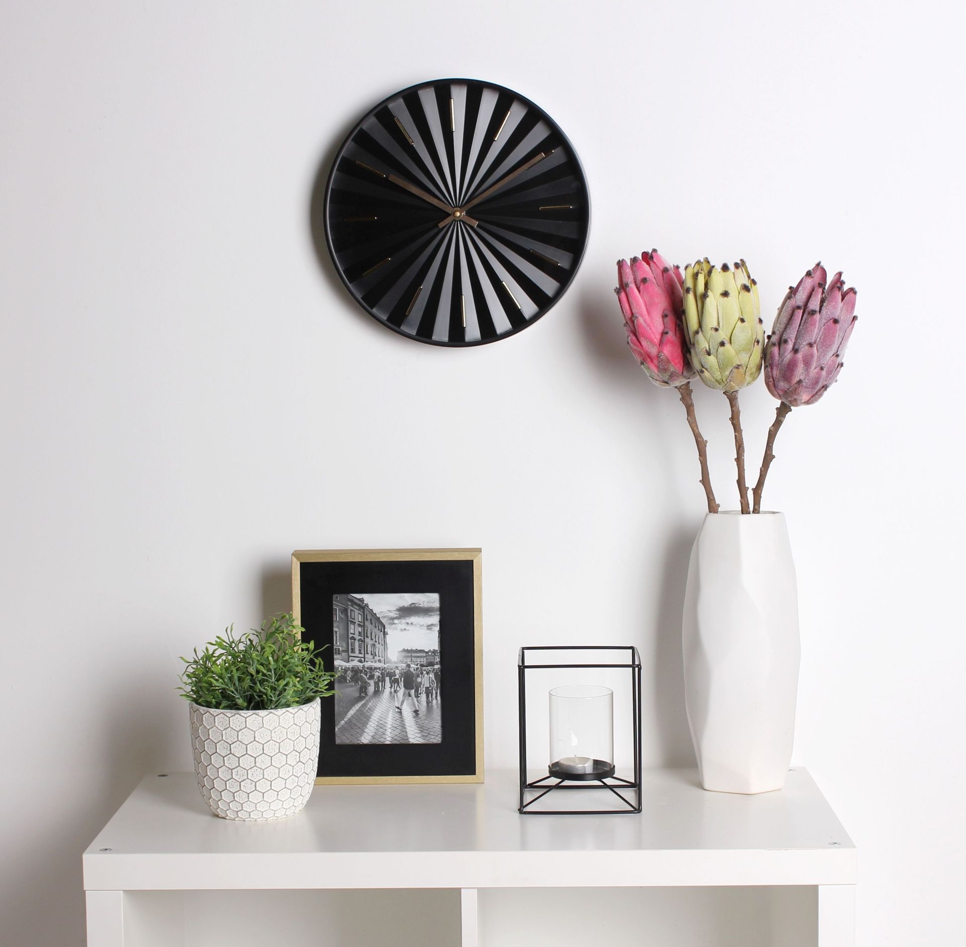 Splendid Luna zegar ścienny czarny-złoty AZ-LUNA