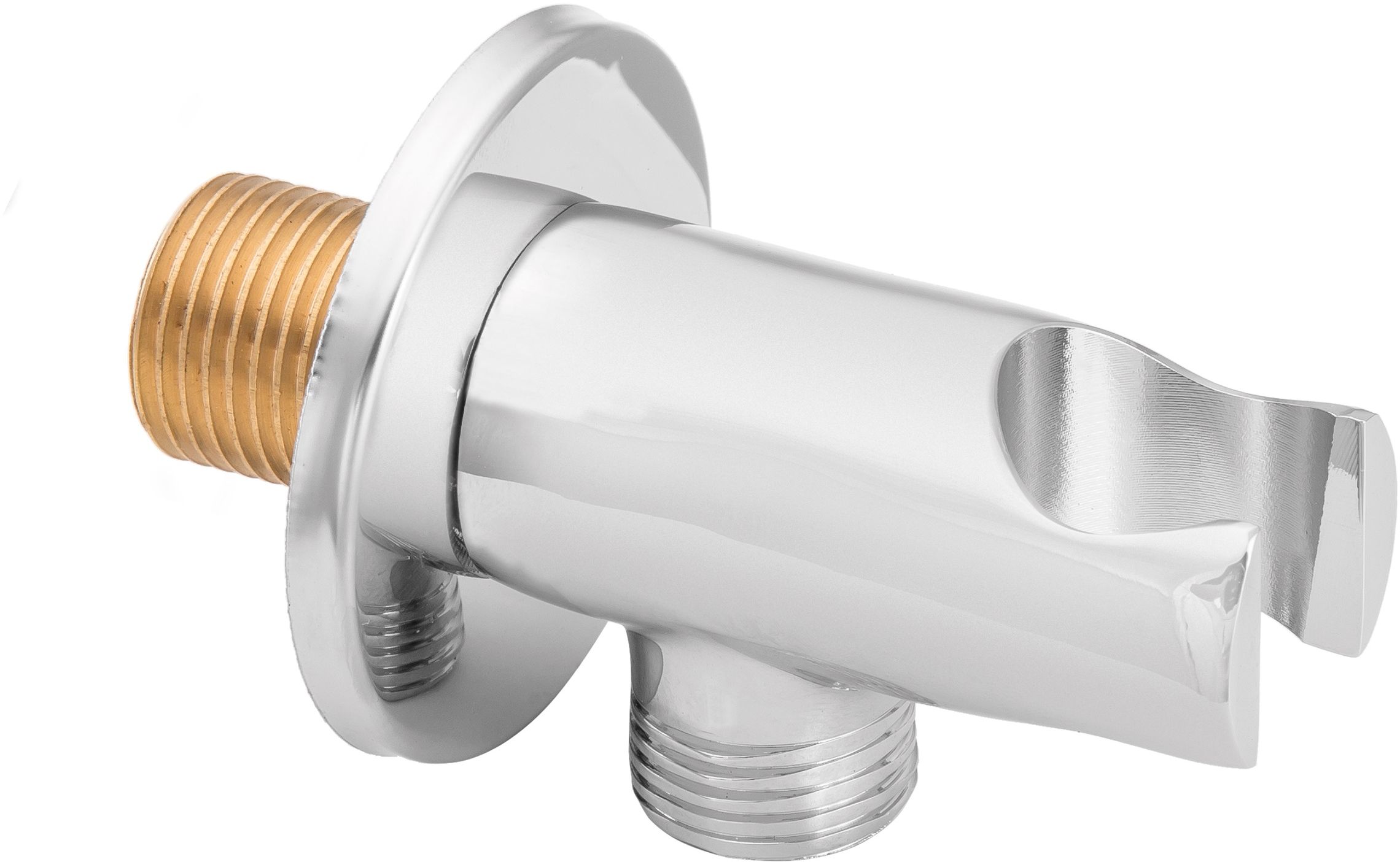 Invena przyłącze kątowe ścienne z uchwytem słuchawki chrom SC-P1-002