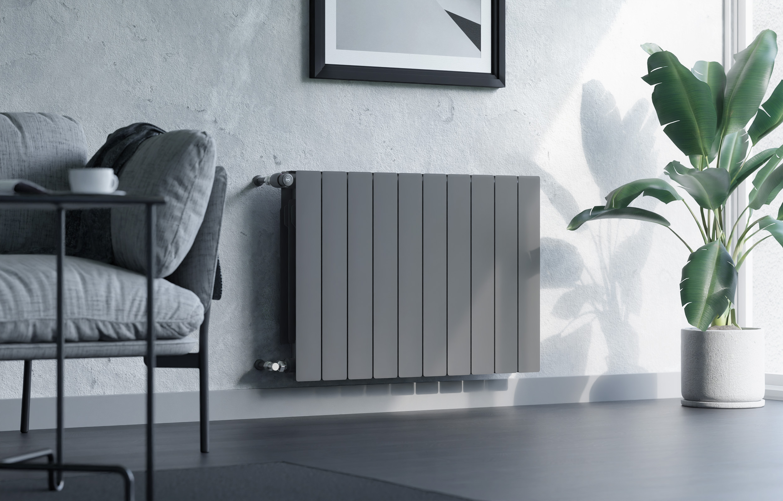 KFA Armatura ADR grzejnik pokojowy 57x96,6 cm podłączenie boczne grafitowy 763-120-61 - Wysyłka w 24h