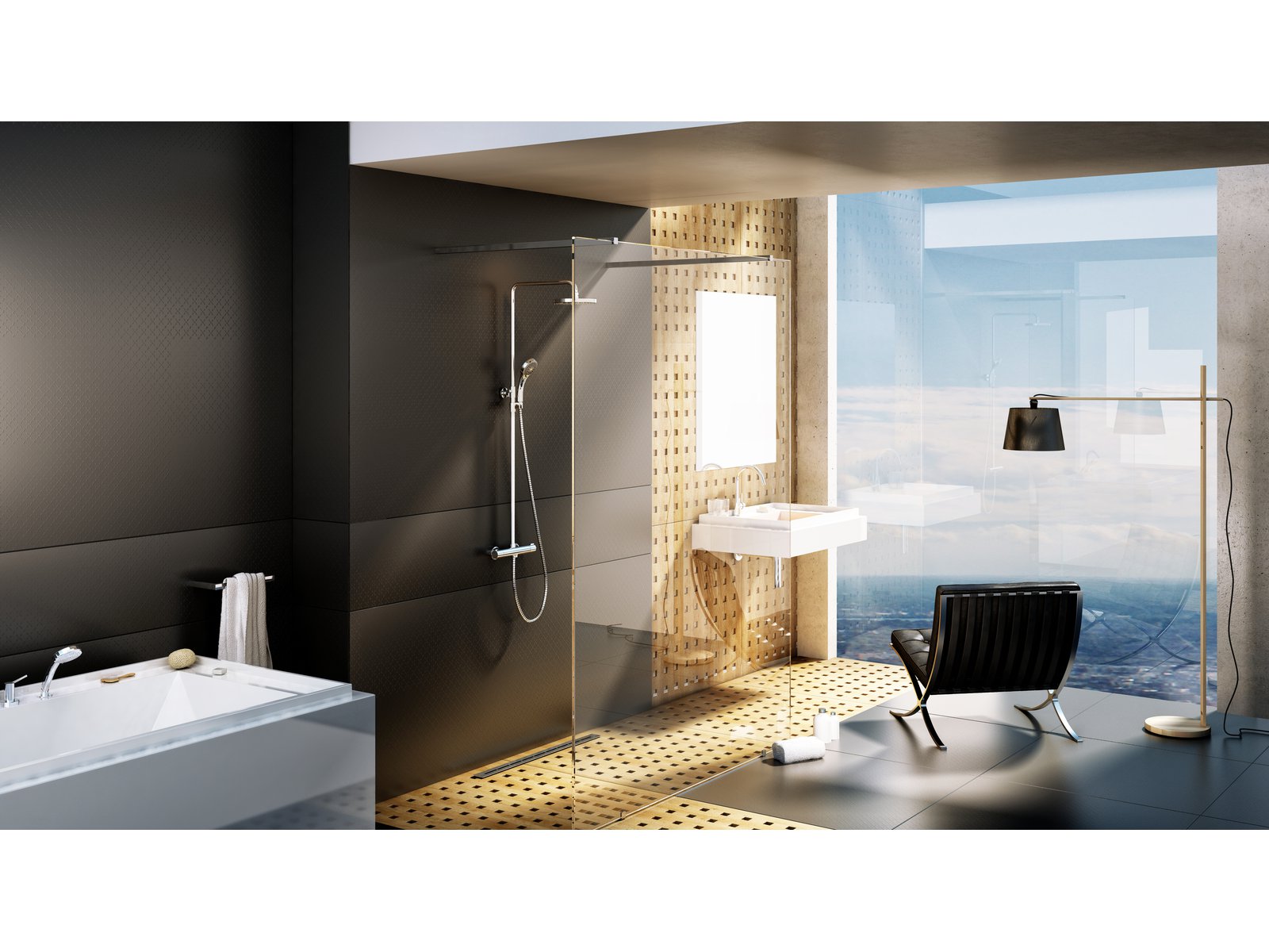 Ravak Walk in Free ścianka prysznicowa 140 cm chrom połysk/szkło przezroczyste GW9FM0C0SZ1