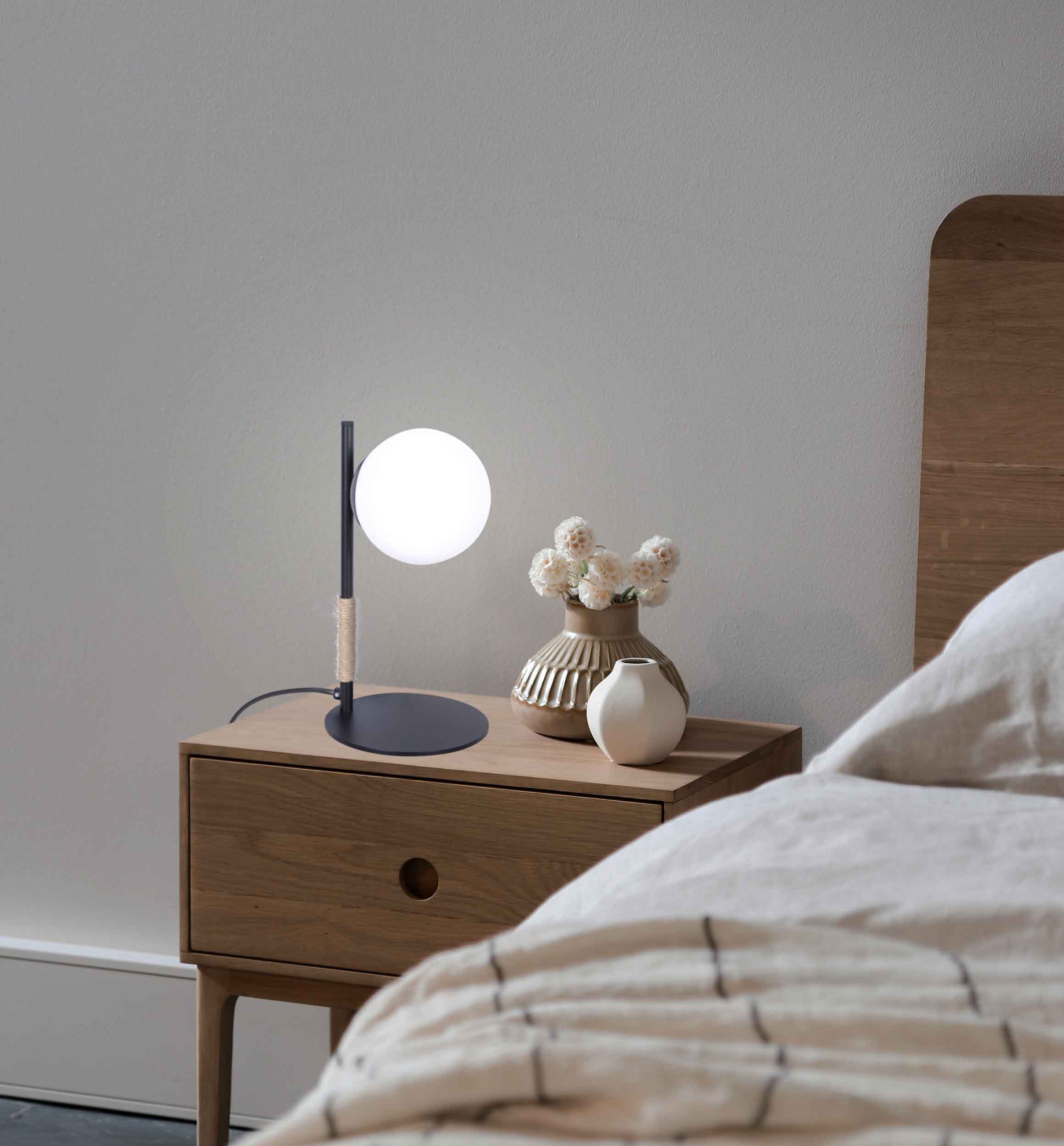 Kaja Tambo lampa stołowa 1x40 W biała-czarna K-4955 - Wysyłka w 24h