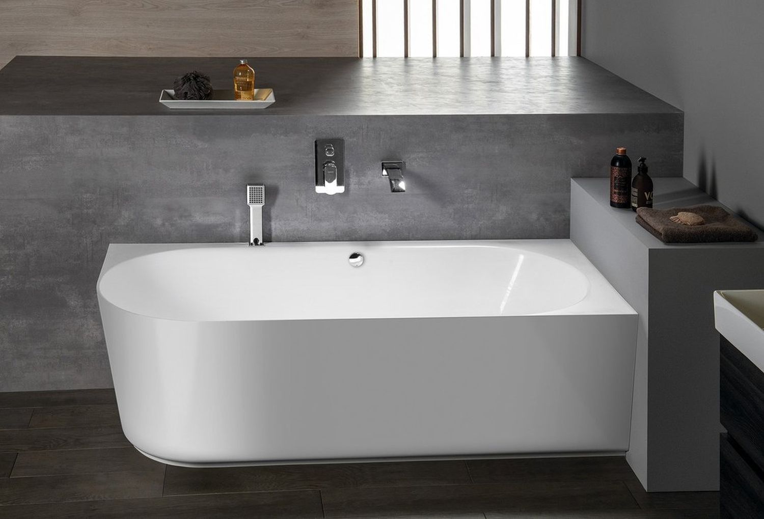 Polysan Sussi wanna wolnostojąca 160x70 cm przyścienna narożna prawa biała 90191R