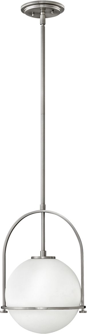 Quintiesse Somerset lampa wisząca 1x60 W mleczna-szczotkowany nikiel QN-SOMERSET-P-O-BN