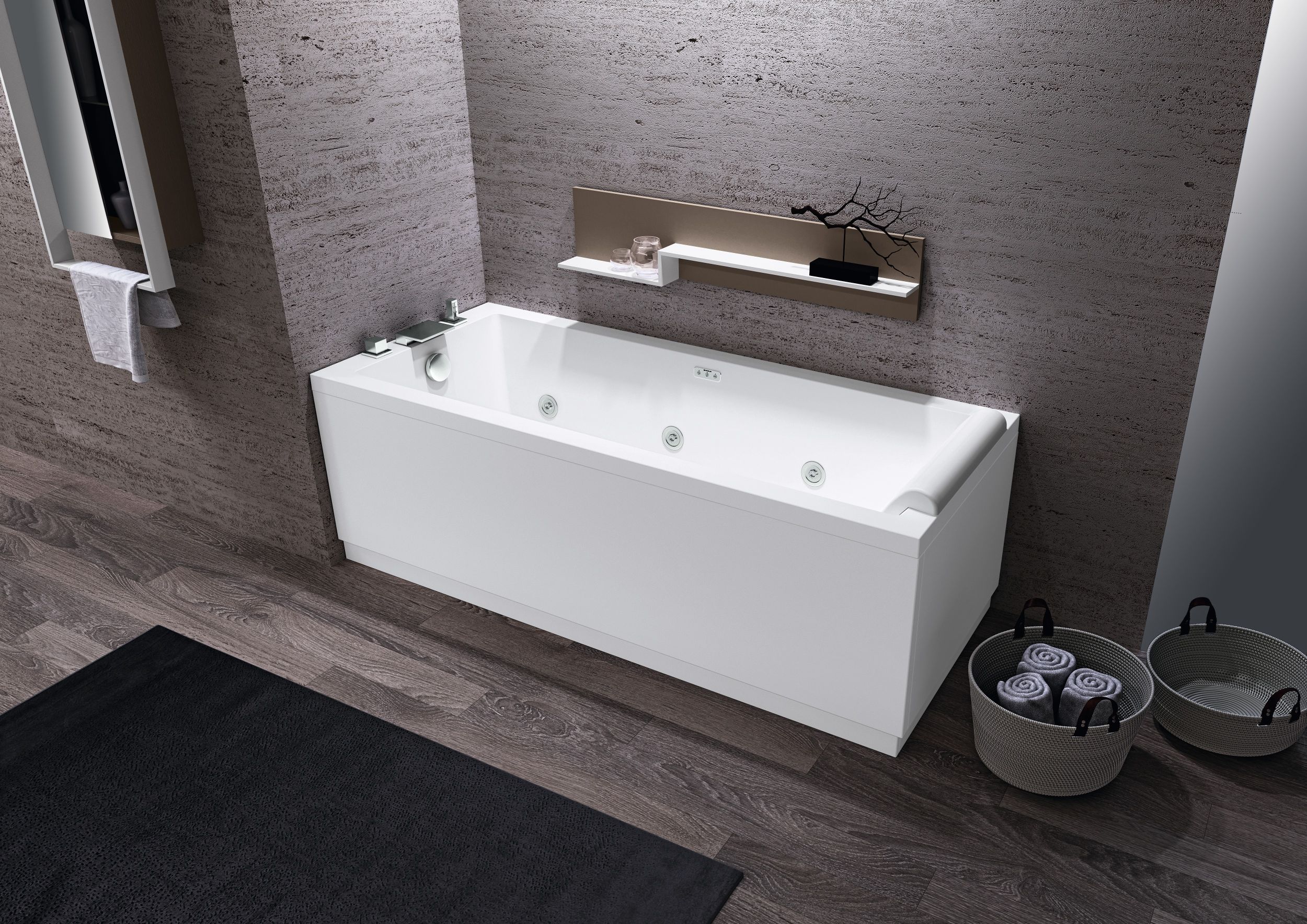 Novellini Calos 2.0 wanna prostokątna 170x75 cm z hydromasażem wodno-powietrznym Hydro Plus biała C2417075PC-A0K