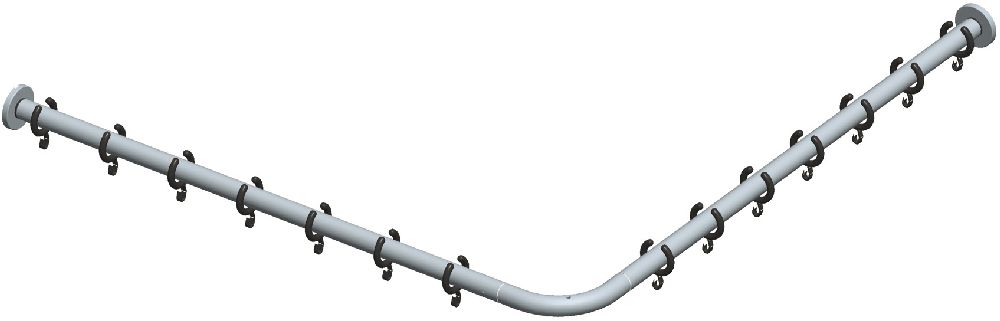 Keuco Plan drążek zasłony prysznicowej narożny 120 cm chrom 14939011200