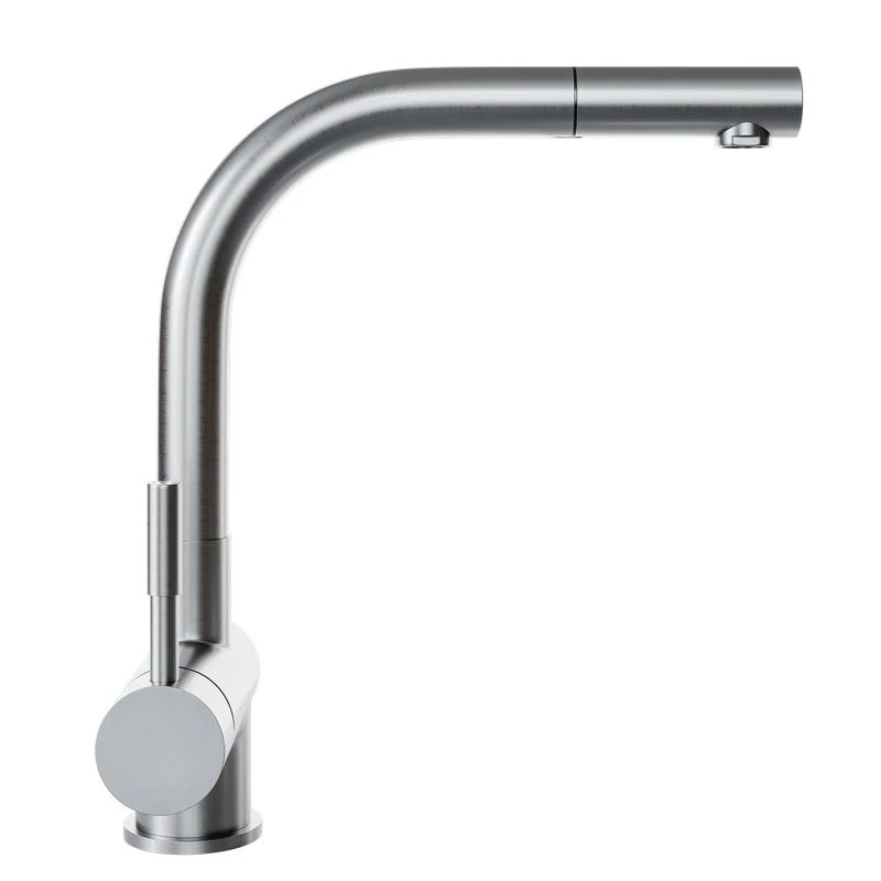 Globalo Exclusive Lobio bateria kuchenna stojąca z wyciągana wylewką stal BATERA_LOBIO_INOX