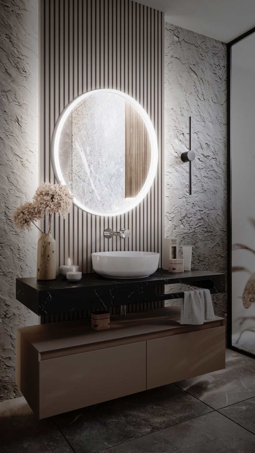 Elita April lustro 80x80 cm okrągłe z oświetleniem RE060800110010