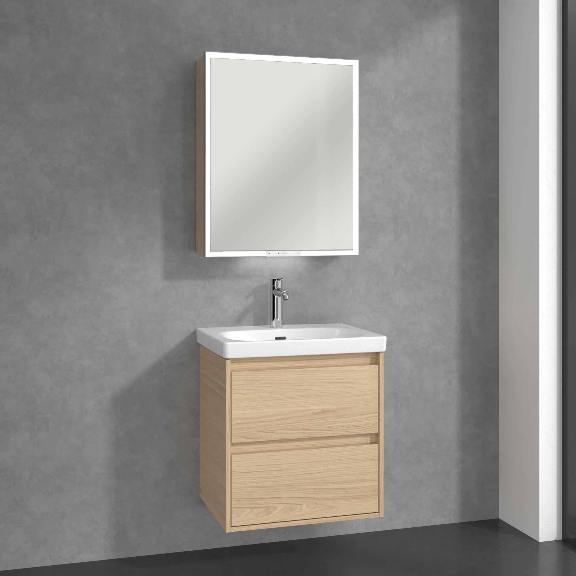 Villeroy & Boch My View+ szafka 60x16,8x75 cm z lustrem Nordic Oak A4816RVJ
