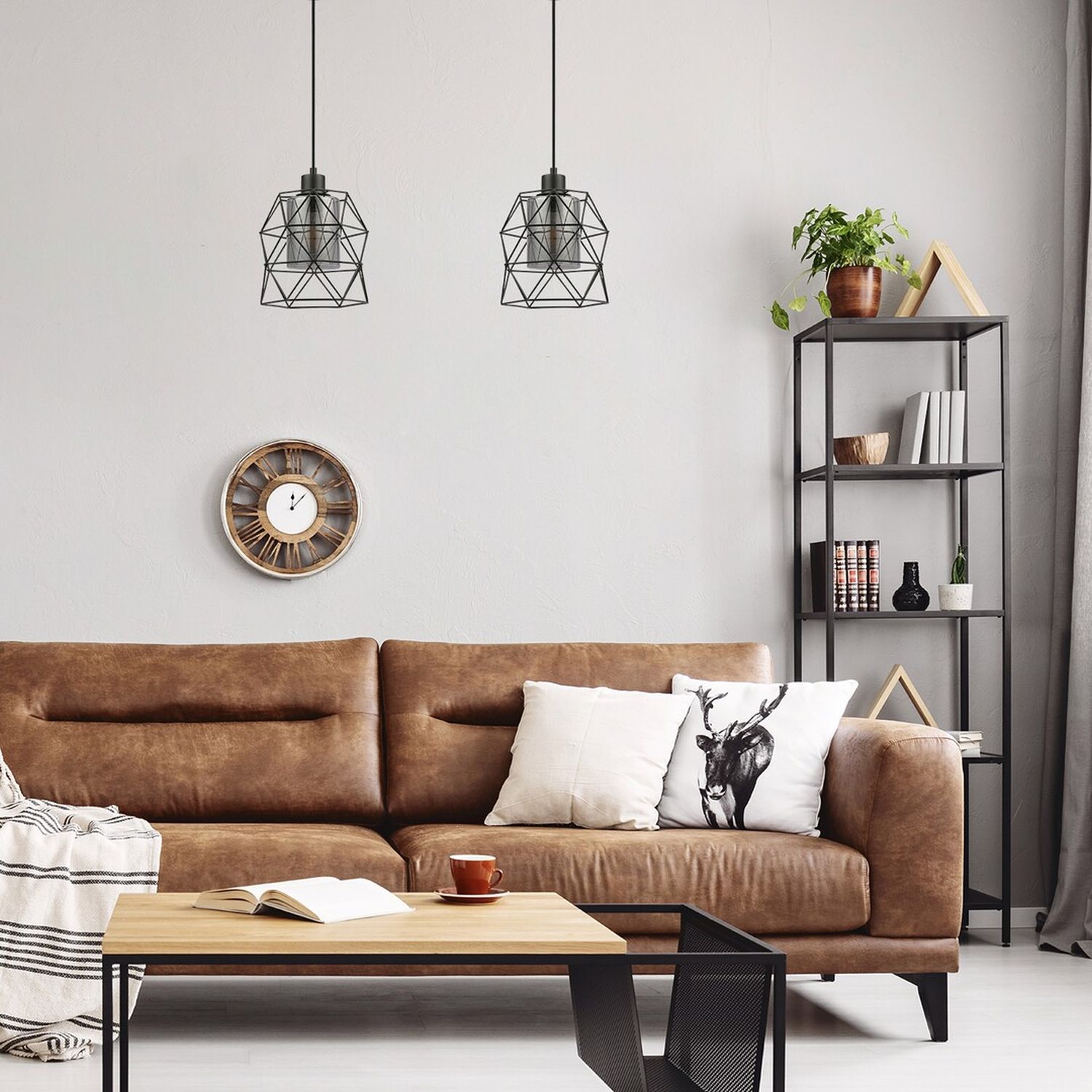 Rabalux Emrys lampa wisząca 1x40W czarny mat/szkło dymne 72111