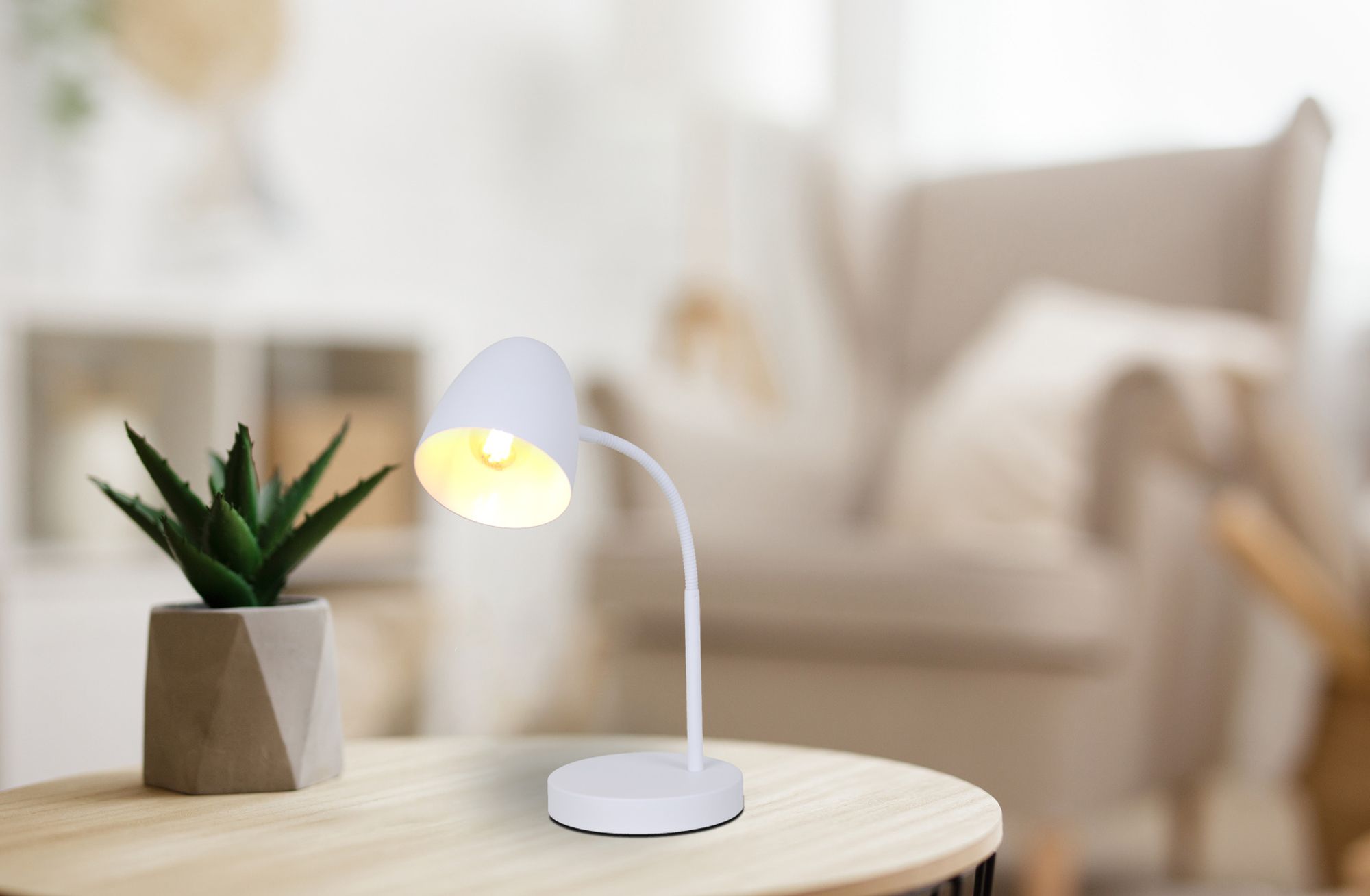 Globo Lighting Jason lampa biurkowa 1x25 W biała 50870107