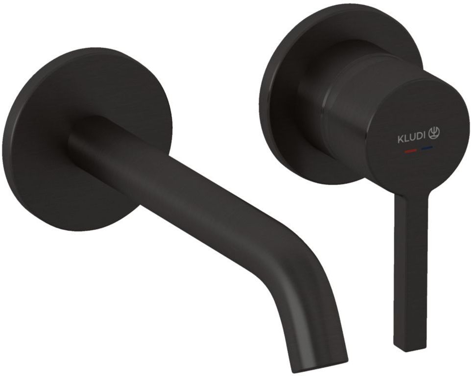 Kludi Nova Fonte Pura bateria umywalkowa podtynkowa czarny szczotkowany 20244N215