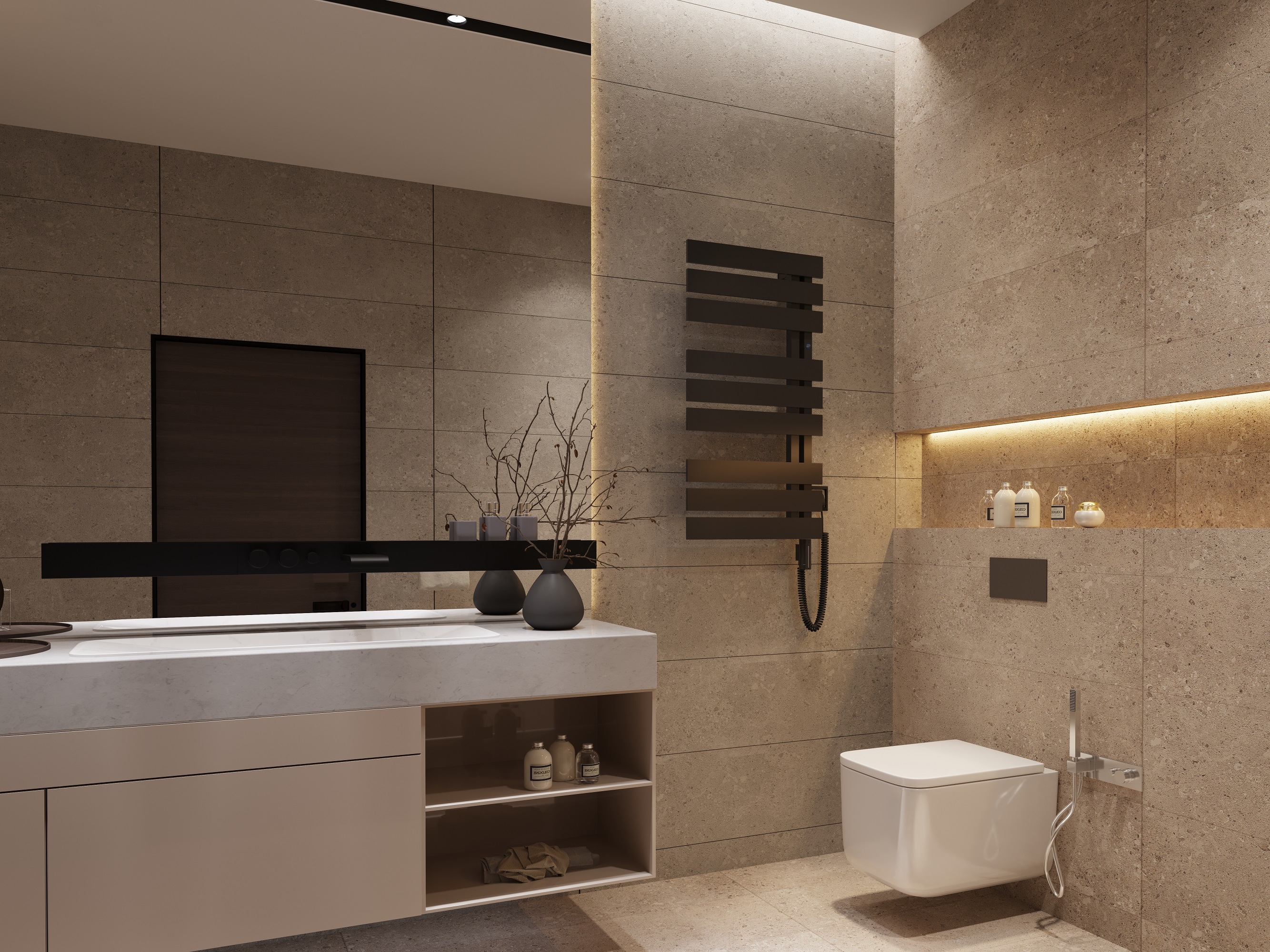 Instal Projekt Nameless Electro grzejnik elektryczny 161x60 cm czarny mat NAME-60/160C31+GH-06C2