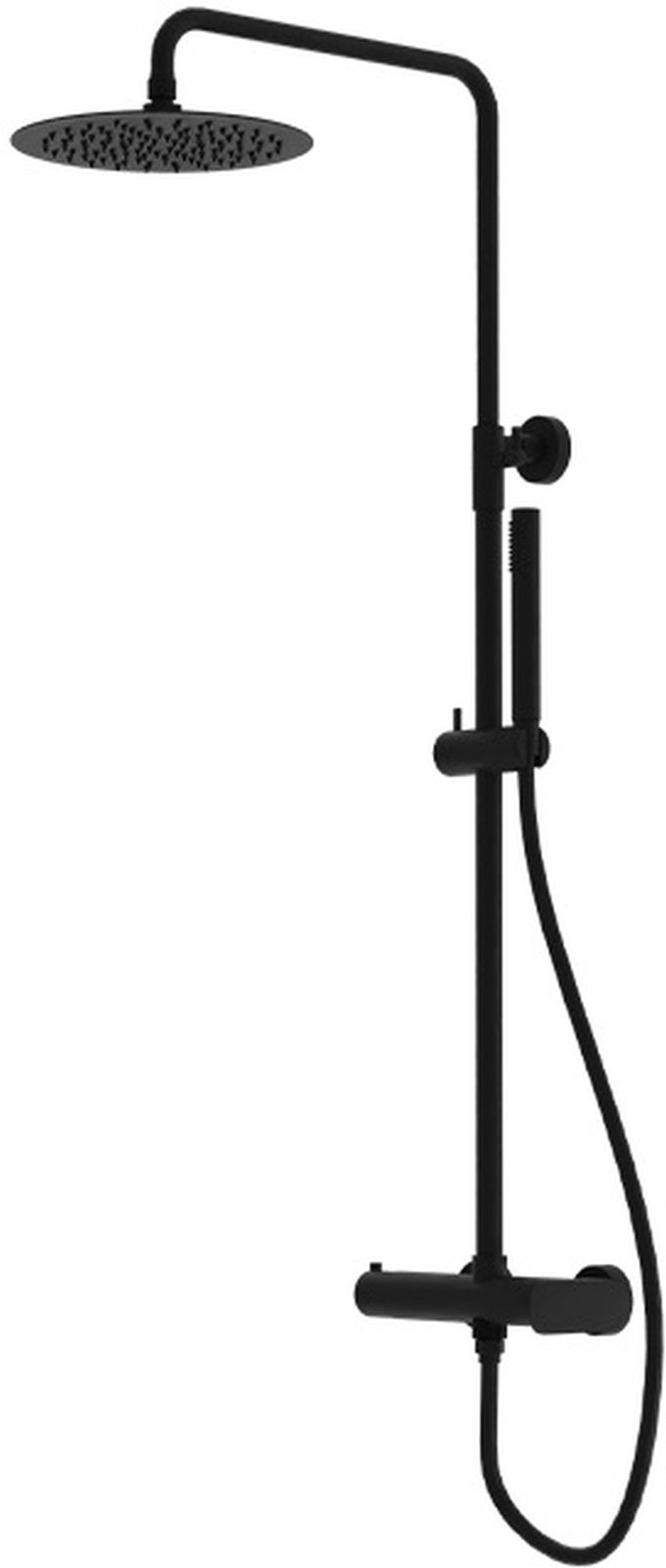 LaVita Spark zestaw prysznicowy ścienny z deszczownicą czarny