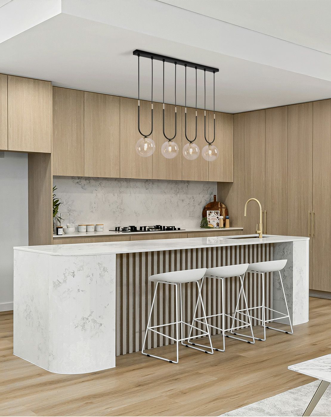 Kaja Goldi lampa wisząca 4x10 W czarna-złota-bursztynowa K-5597