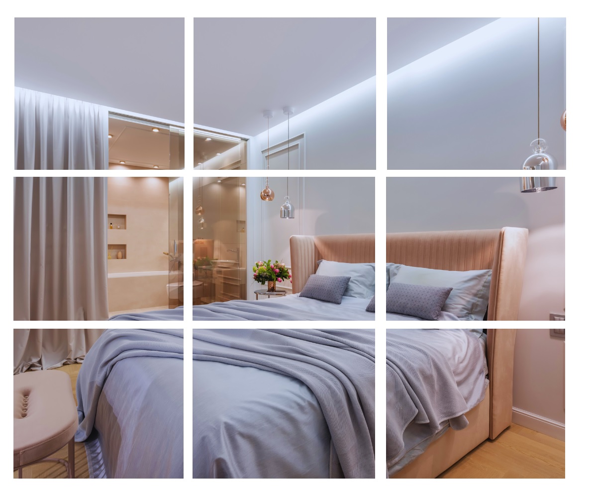 BD Art zestaw luster do przyklejania 20x20 cm 9-pak 301120000013