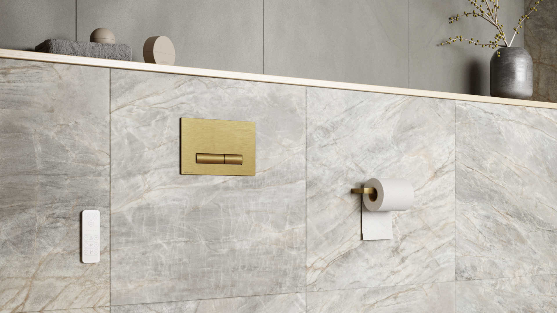 Excellent Aurro Fresh przycisk spłukujący do WC złoty INEX.AF230.150.GB