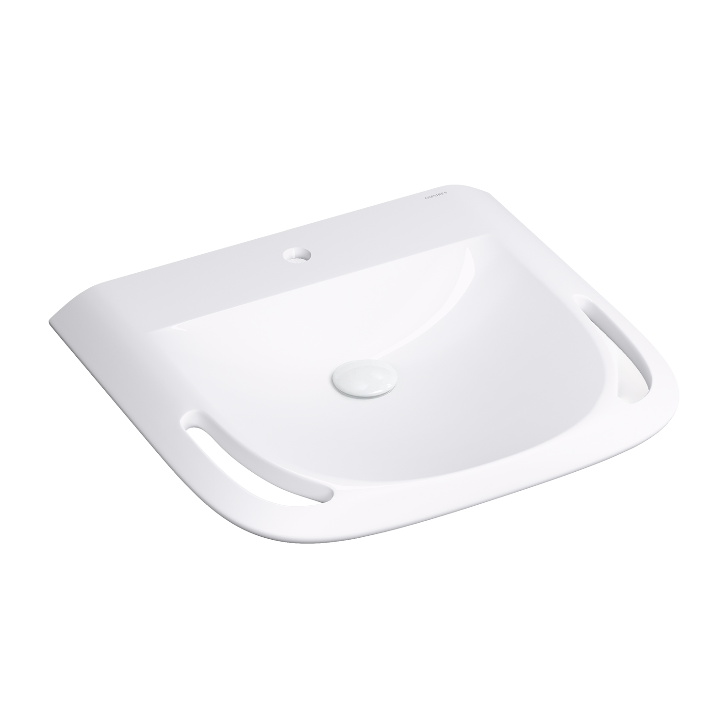 Omnires Hold M+ umywalka 60x55 cm ścienna dla niepełnosprawnych biała HOLDUWBP