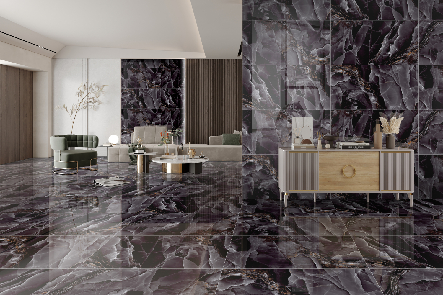 Egen Andora płytka ścienno-podłogowa 120x60 cm czarna-szara