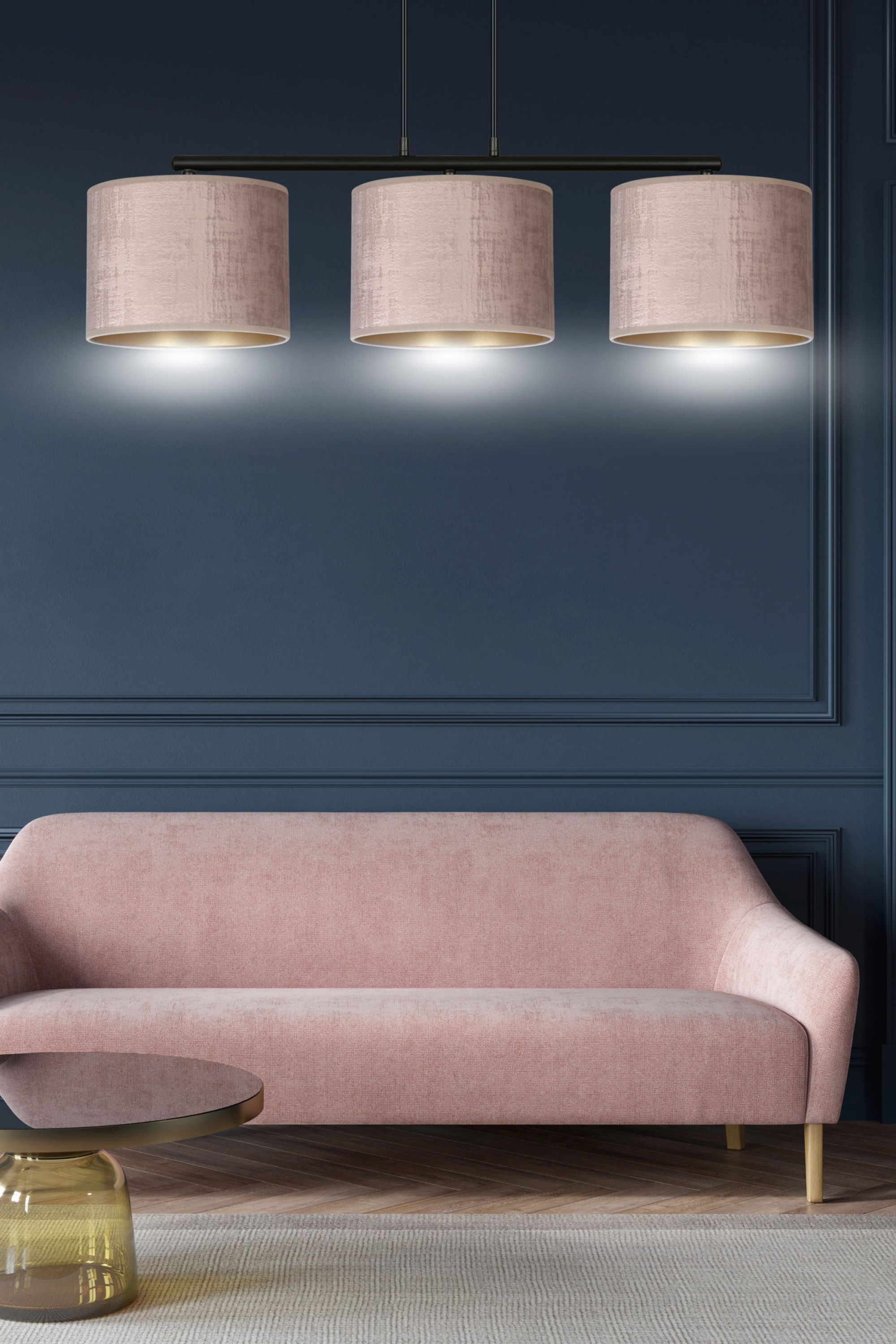 Emibig Hilde lampa wisząca 3x15 W czarna-różowa-złota 1053/3