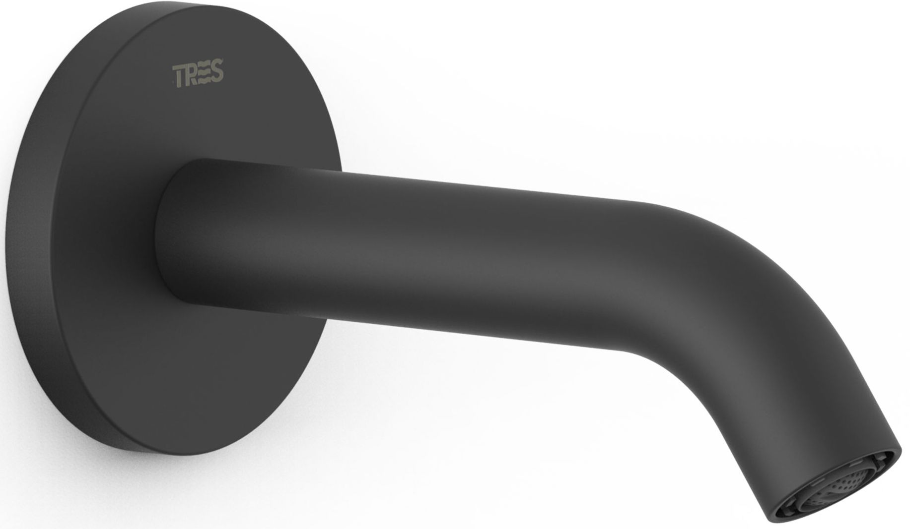 Tres wylewka do baterii ścienna czarny mat 26218004NM