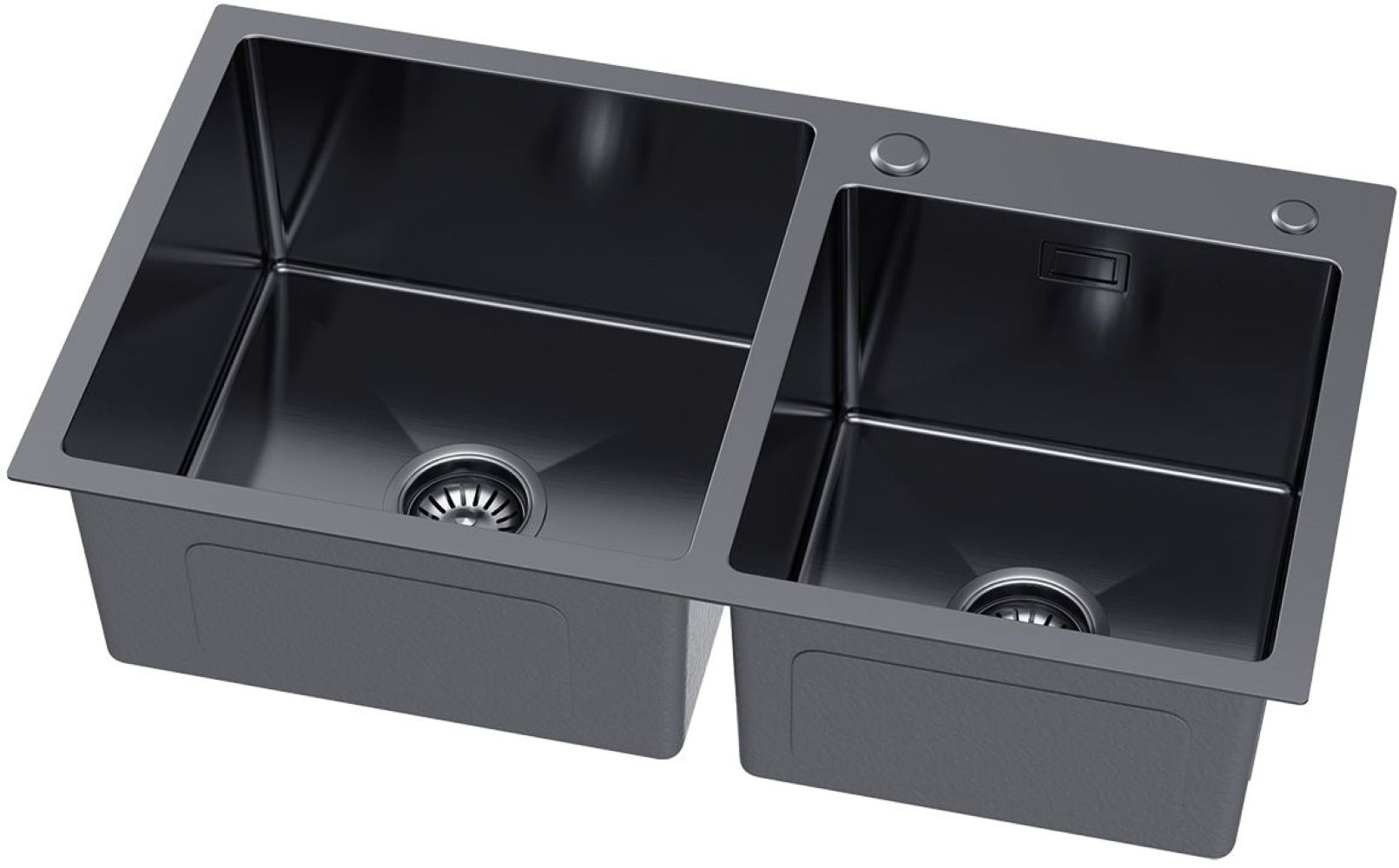 Ruvetti Linar zlewozmywak z dozownikiem 78x45 cm grafit 5002L_PVD_GRF260_W