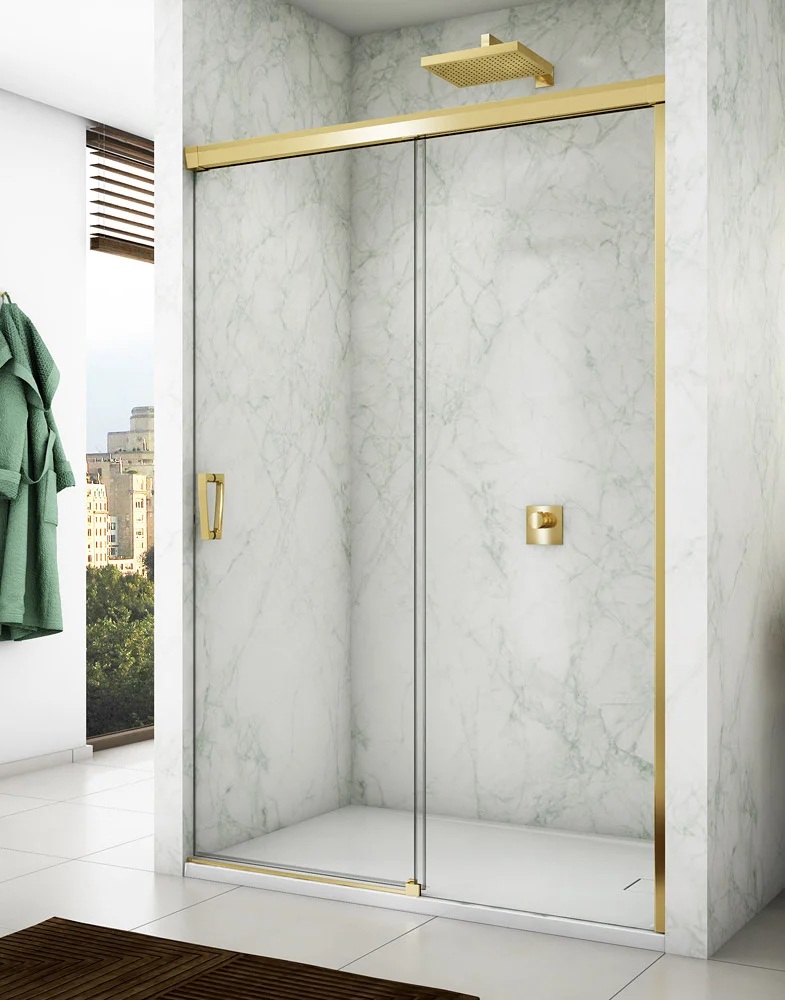 Ronal Cadura drzwi prysznicowe 100 cm prawe złoty połysk/szkło przezroczyste CAS2D1001207