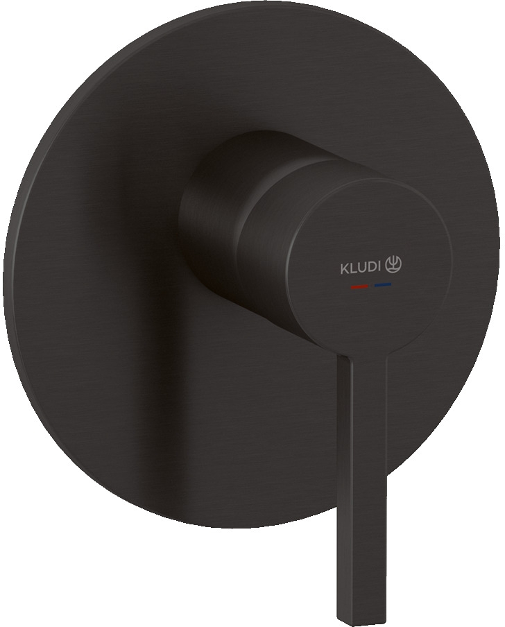 Kludi Nova Fonte Puristic bateria prysznicowa podtynkowa czarny szczotkowany 20755N215