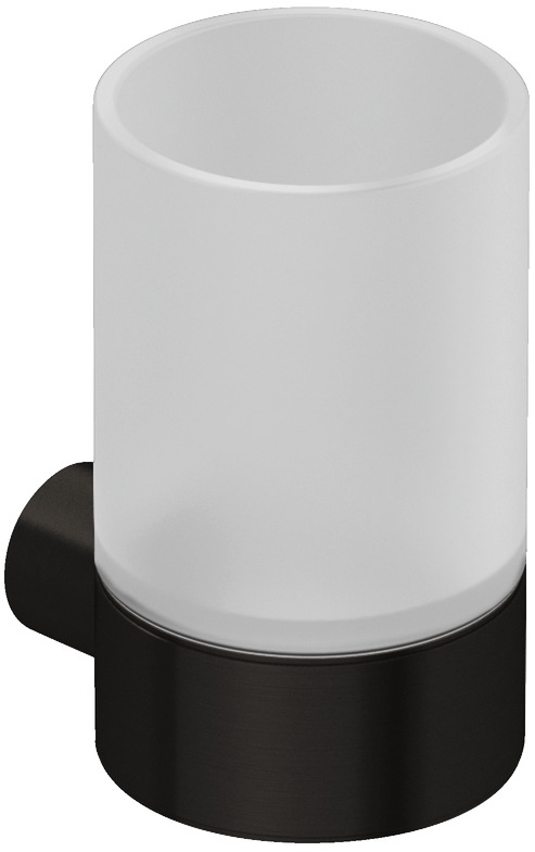 Kludi Vela R kubek na szczoteczki ścienny czarny szczotkowany 58975N2