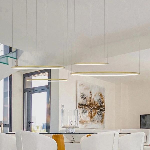 Altavola Design Ledowe Okręgi No.4 lampa wisząca ściemnialna 4x106 W złota LA084/CO4_100_in_3k_gold_dimm