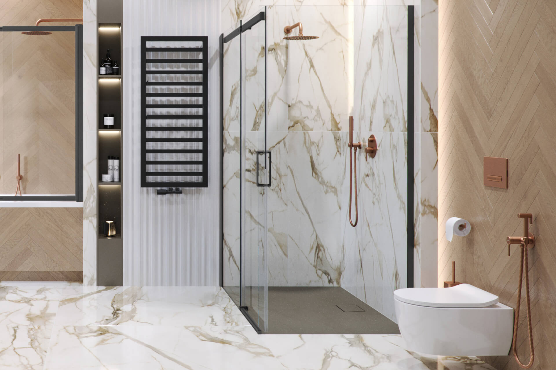 Excellent Caldo zawór zespolony termostatyczny czarny GREX.CA50.L.ZT.BL