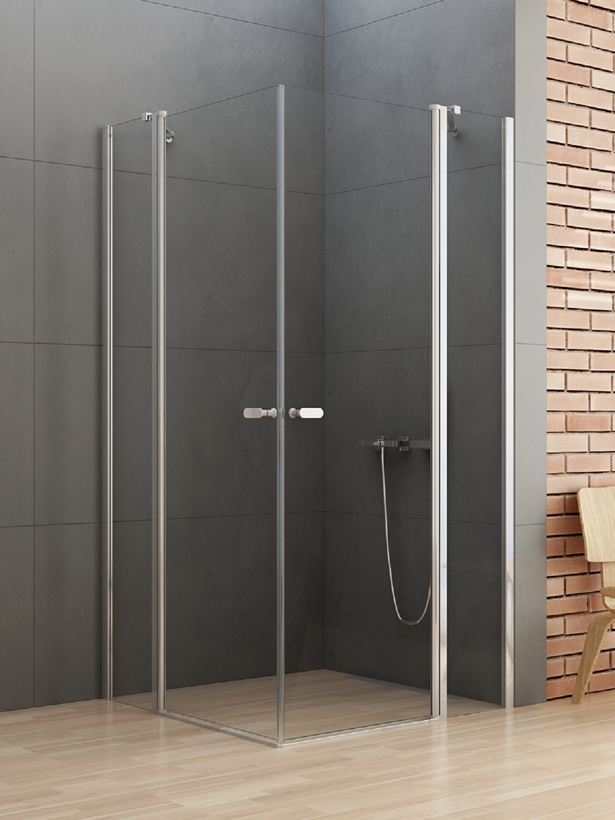 New Trendy New Soleo kabina prysznicowa 80x90 cm prostokątna chrom połysk/szkło przezroczyste D-0140A/D-0141A