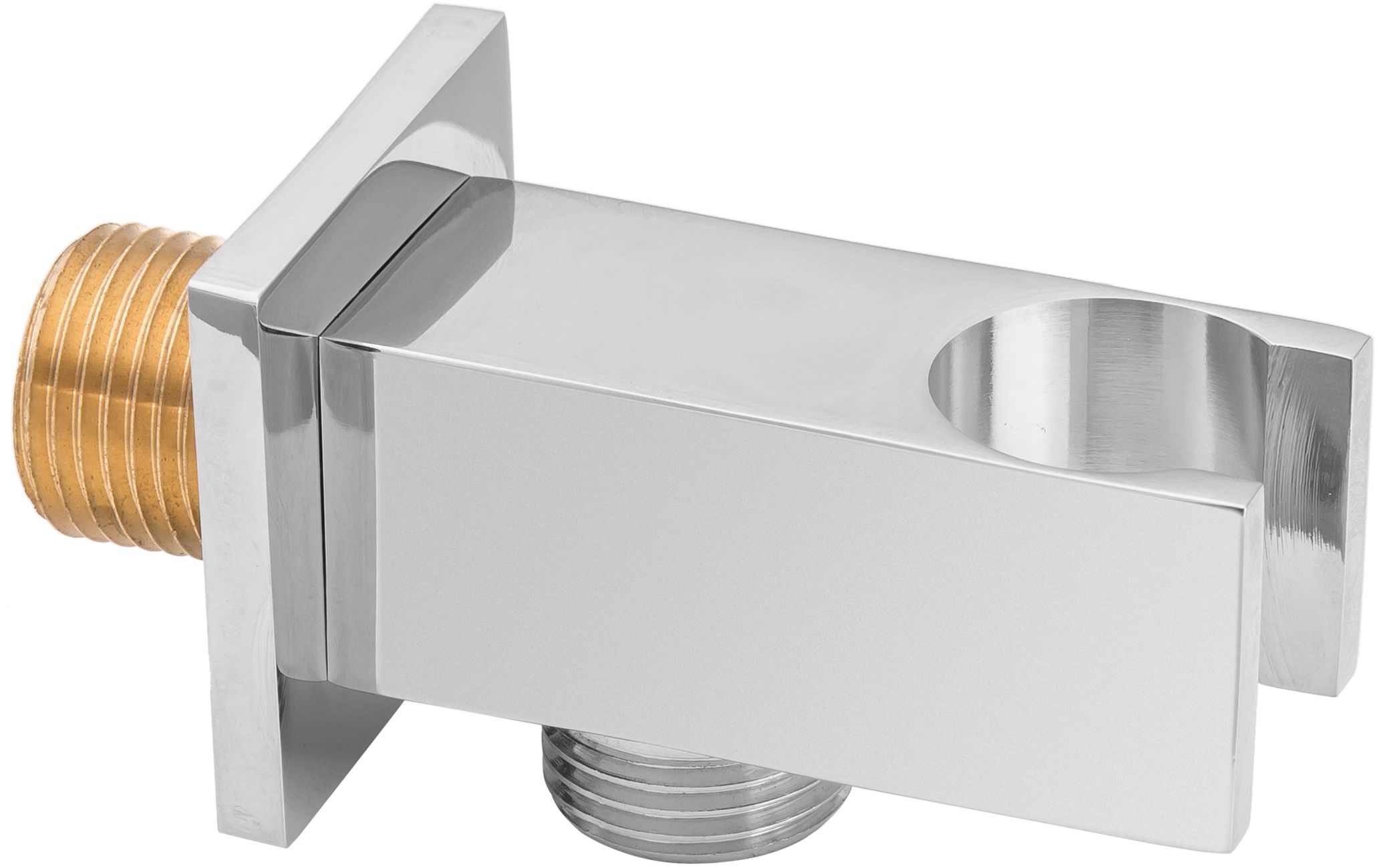 Invena przyłącze kątowe ścienne z uchwytem słuchawki chrom SC-P1-033