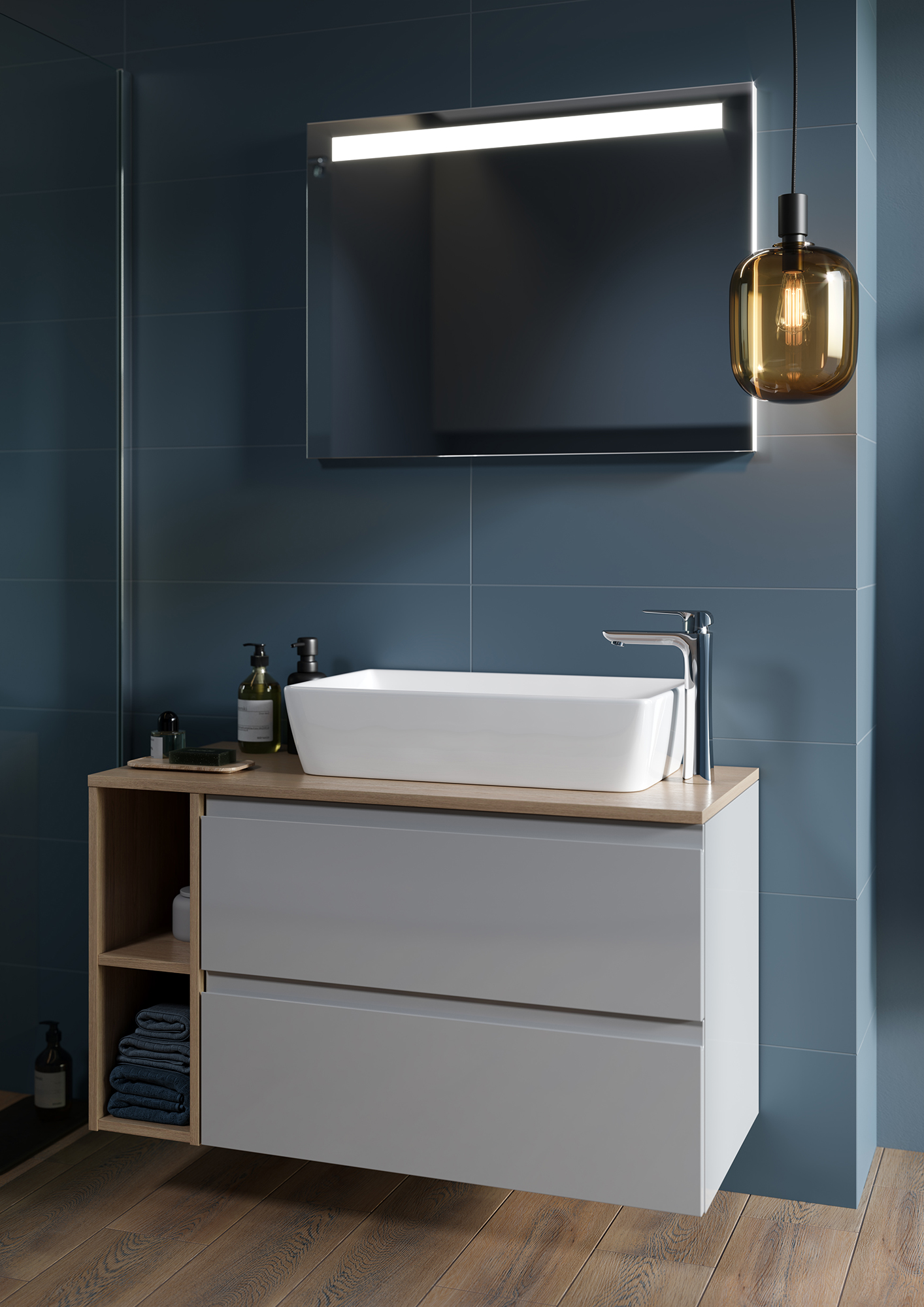 Cersanit City umywalka 60x36 cm nablatowa prostokątna biała EcoBox K35-047-ECO