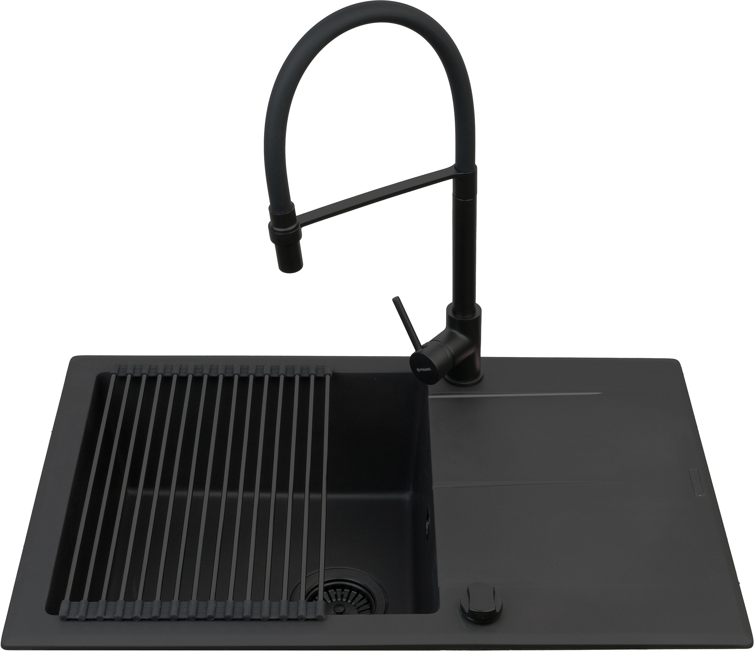 Pyramis Keros zlewozmywak z baterią czarny/czarny 070247001S