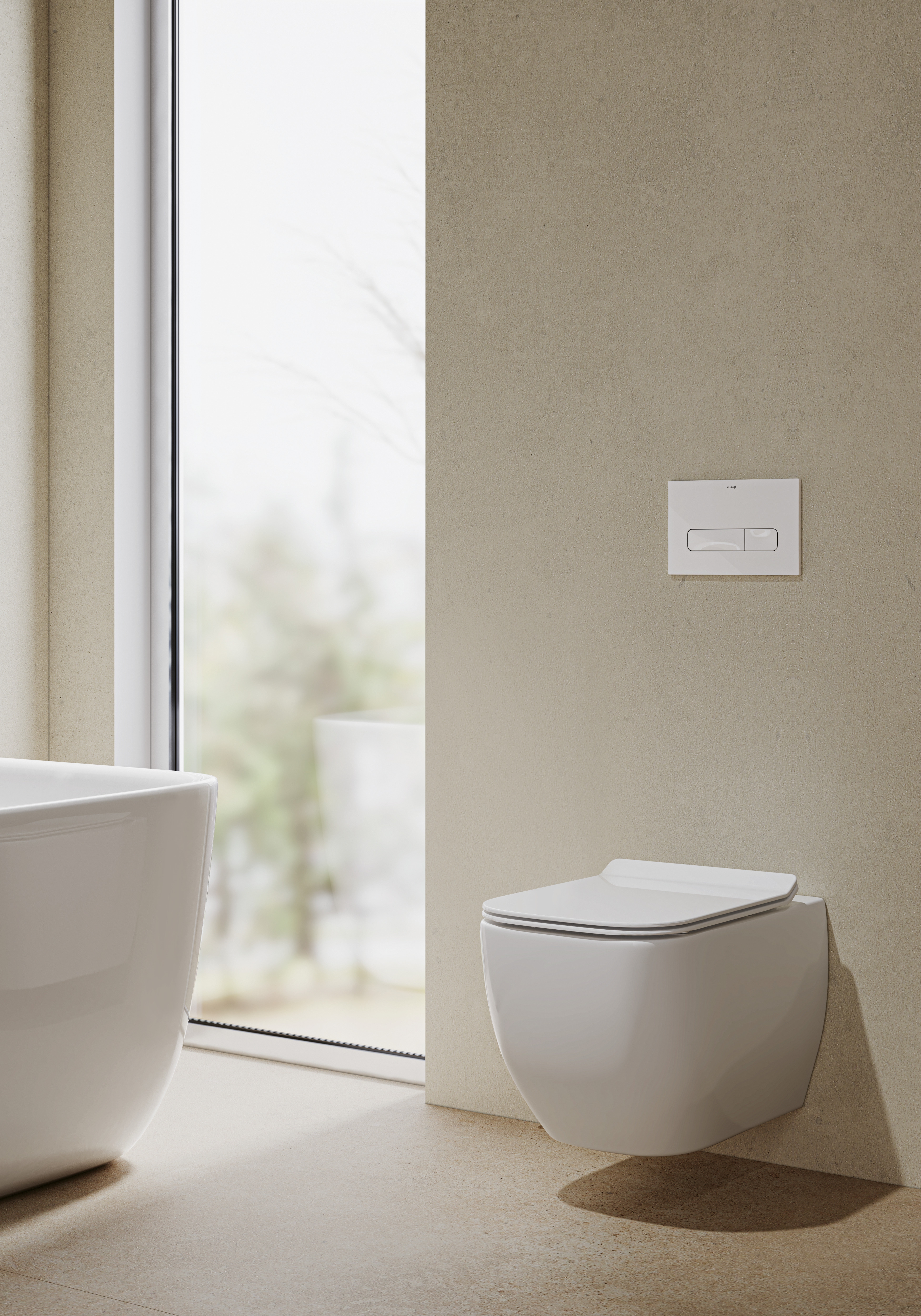 Kludi Resa C miska WC wisząca bez kołnierza ze spłukiwaniem wirowym biały połysk 28WCW0243