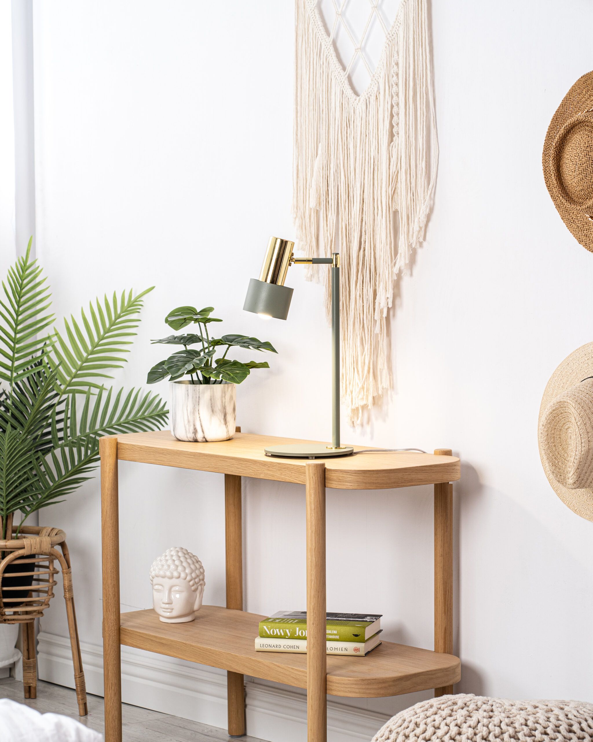 Argon Doria lampa biurkowa 1x15W szałwia/mosiądz 4276