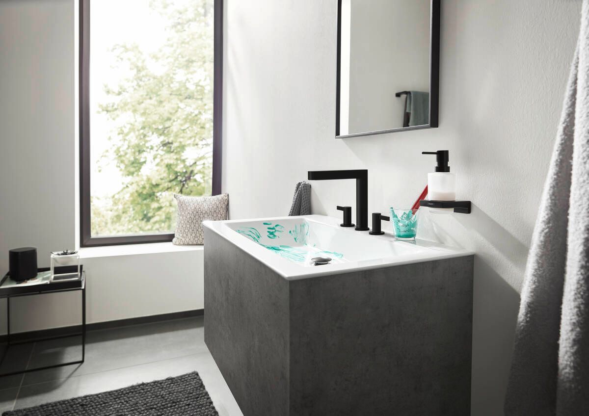 Hansgrohe Finoris bateria umywalkowa 3-otworowa EcoSmart czarny mat 76034670