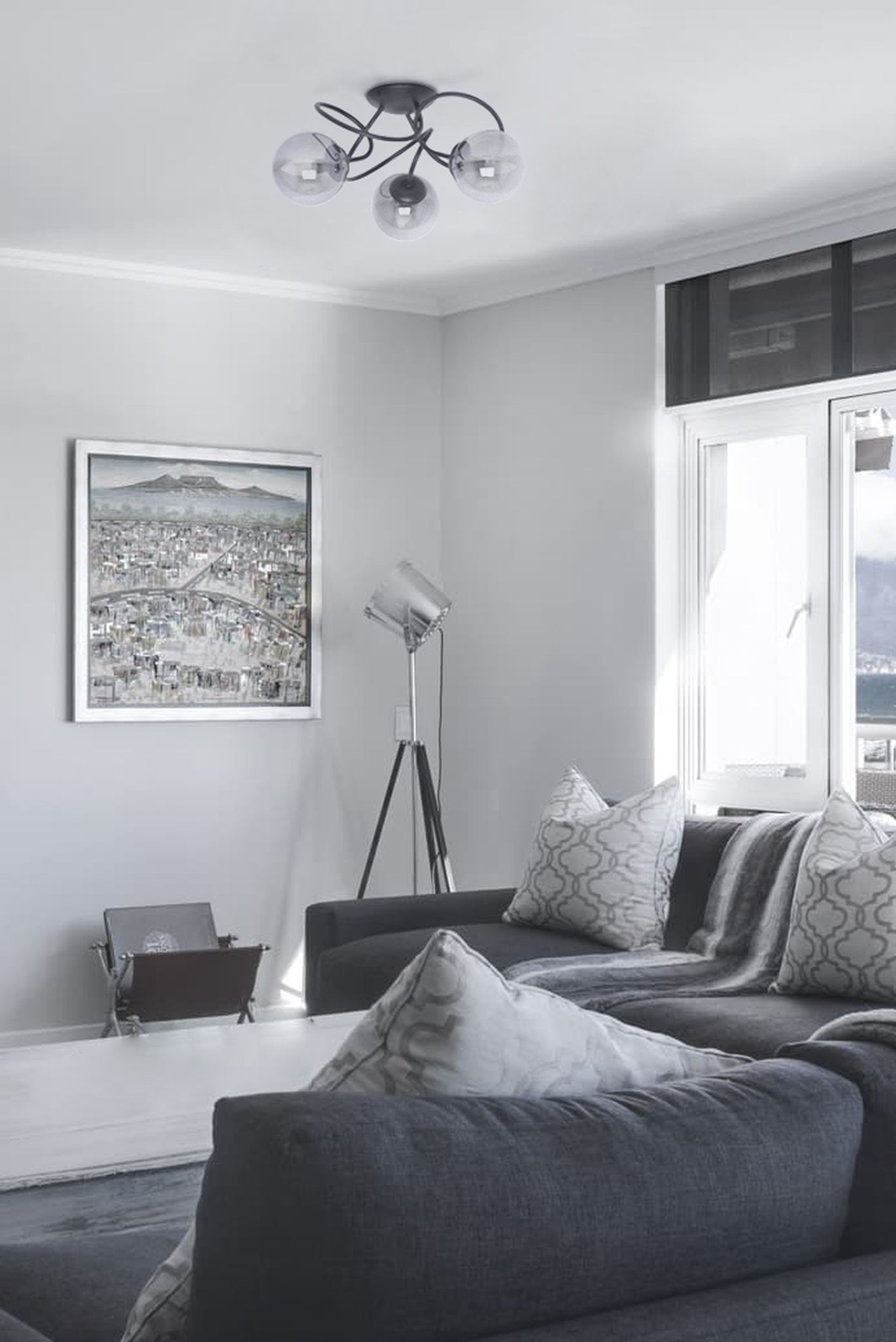 Kaja Rubi lampa podsufitowa 3x40 W czarna-grafitowa K-5116