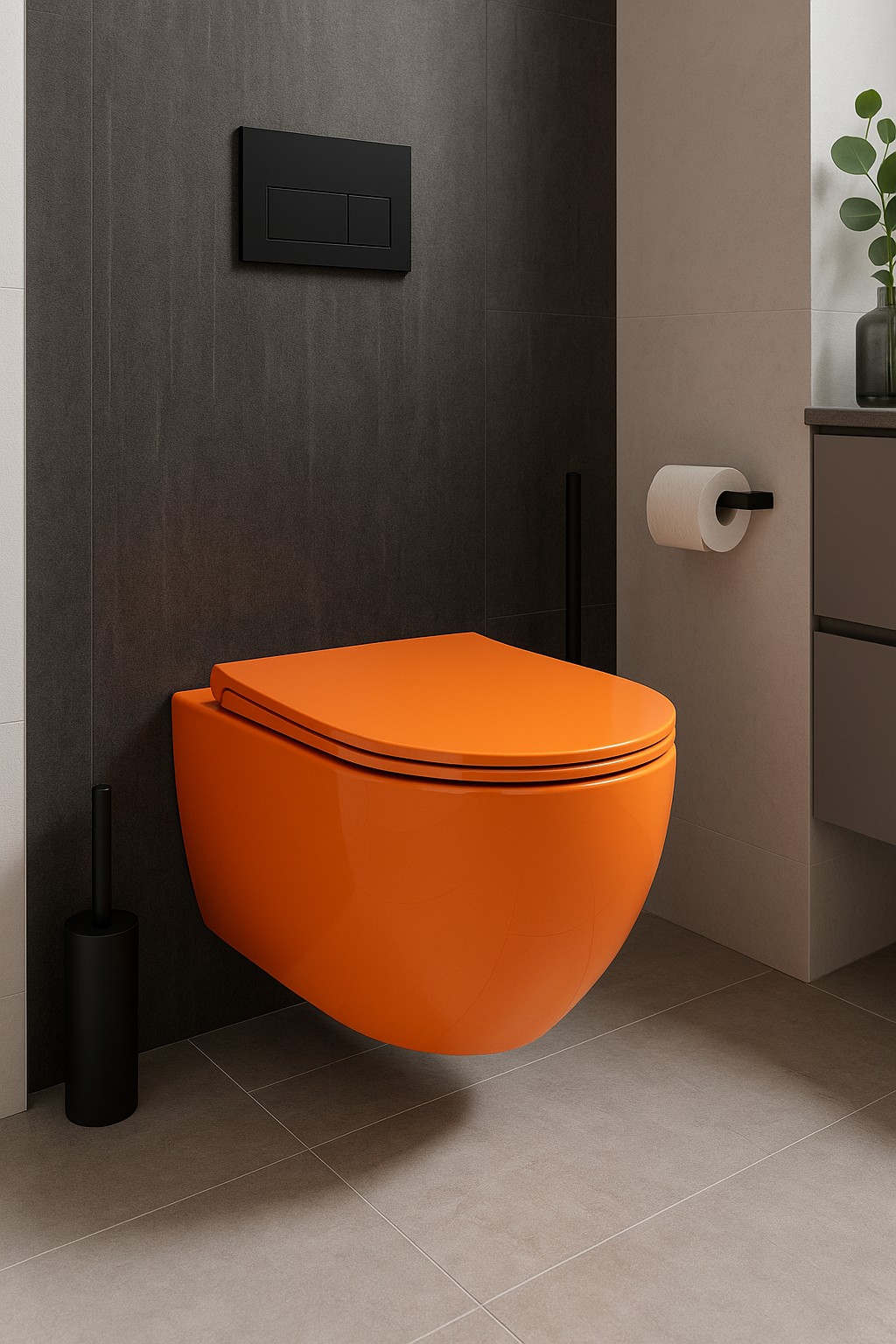 Vilarte by Dura Siena miska WC wisząca bez kołnierza pomarańczowy połysk 5751PT