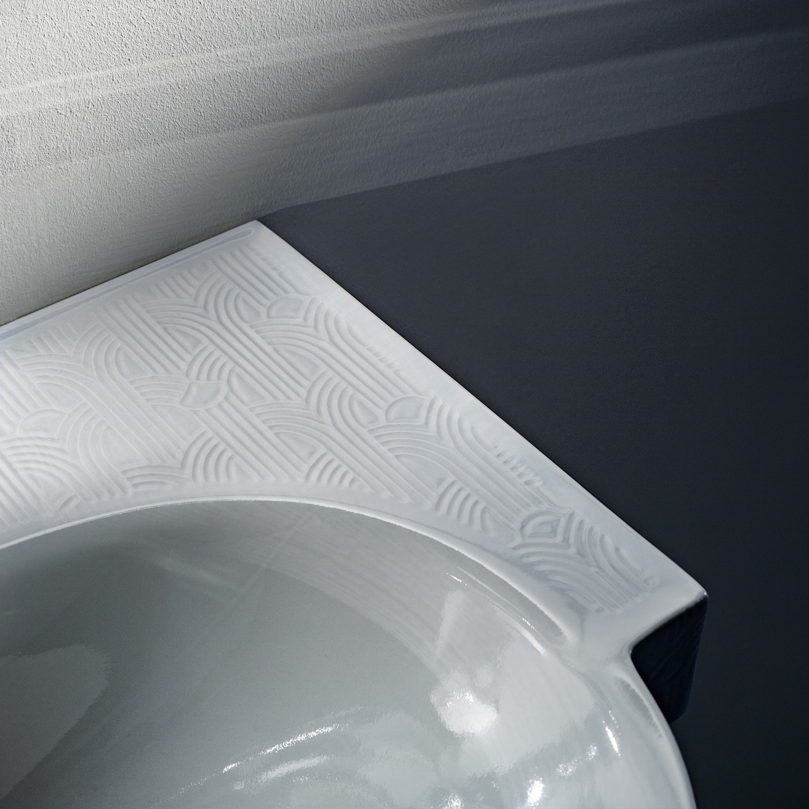 Laufen The New Classic umywalka 60x48 cm półokrągła biała z wzorem Cosmopolitan H813853R021041