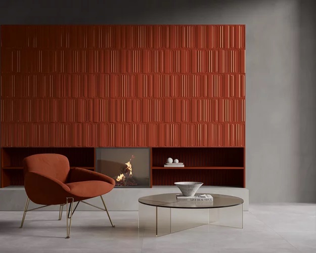 Paradyż Monpelli Wine Struktura A płytka ścienna 29,8x6,5 cm ceglasta