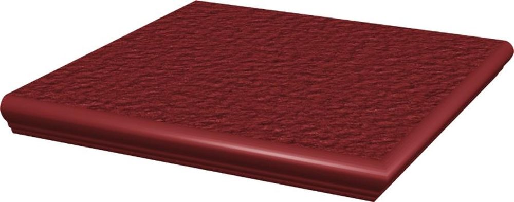 Paradyż Natural stopnica 33x33 cm narożna kapinos STR czerwony mat